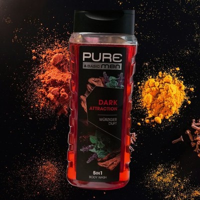 Pure Basic & Men Dark Attraction  5 in  1 würziger Duft Duschgel 400 ml