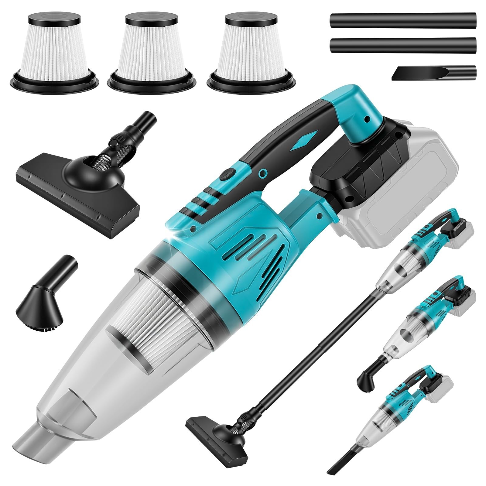 Cordless Vacuum Cleaner Compatible with Makita 18V Battery, Handheld Battery ...
