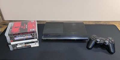 Sony PlayStation 3 Super Slim Used Console NO Cables - 250 GB PS3 with Games
