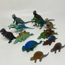 12 pc Lot Vintage 1970s/80s Chinasaurs Dinosaur Hong Kong Plastic Figures Toy