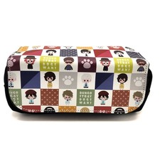 CHIBI CHARACTERS CHESS PATTERN Bungo Stray Dogs Pencil Case Anime Bag Wallet 