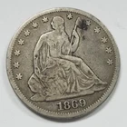 1869 Liberty Seated Half Dollar | Philadelphia | Early Silver Half