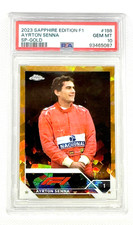 2023 Topps Chrome Sapphire Ayrton Senna IV /50 PSA 10 (1ST YEAR) Gold #198 F1