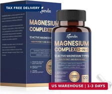 Complejo de magnesio 700 mg, suplemento de magnesio 12 en 1 con glicinato FAST,,