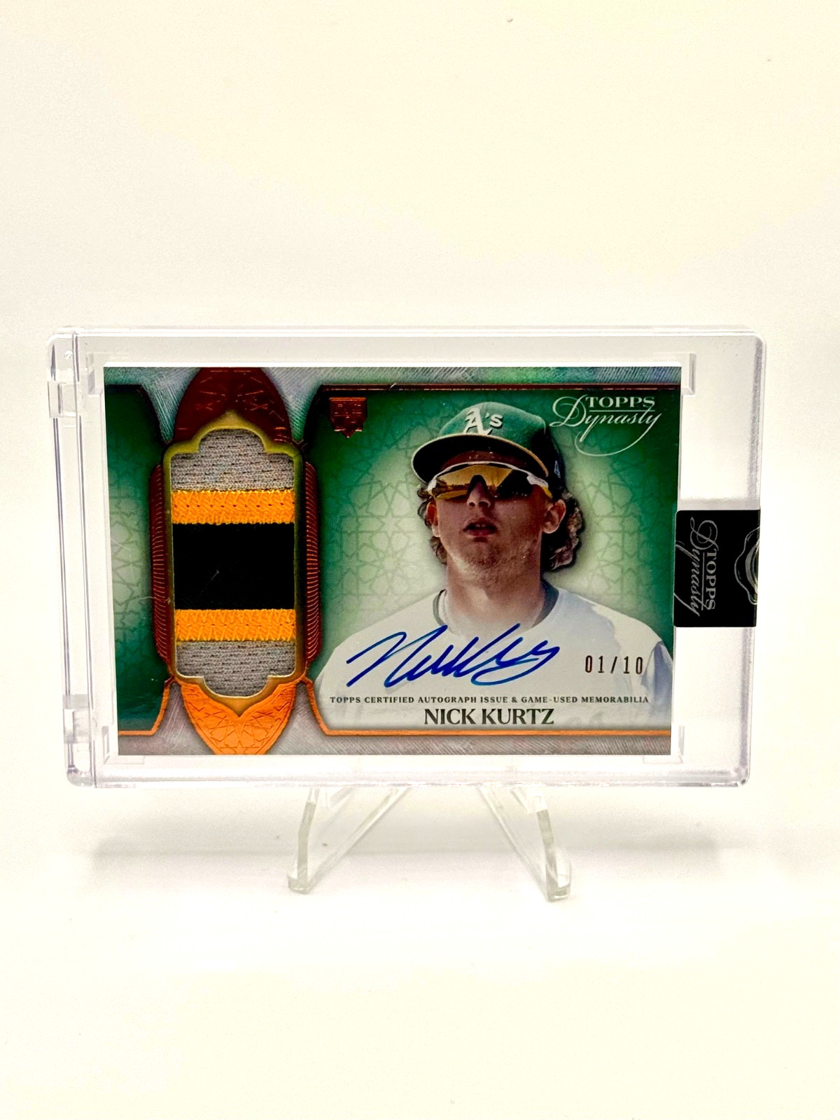 2025 Topps Dynasty Nick Kurtz Patch Auto /10 RC #DAP-NK1 Oakland Athletics