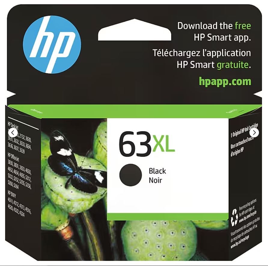 Genuine - HP 63XL High Yield - Black - F6U64AN - May 2027
