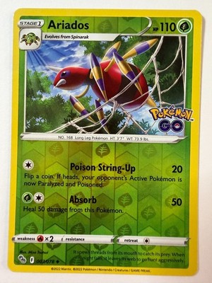 Pokemon TCG - Ariados 007/078 - Reverse Holo - Pokemon Go NM