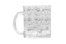 Pearhead Glass Ghost Mug, Halloween Home Dcor, Coffee And Tea Glass Mug, Fall Dr