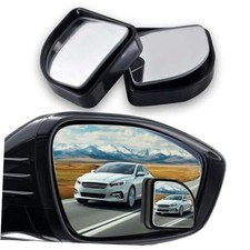 2PCS Fan Shaped Blind Spot Mirrors for Cars, 360 Degree Convex Wide Angle Black