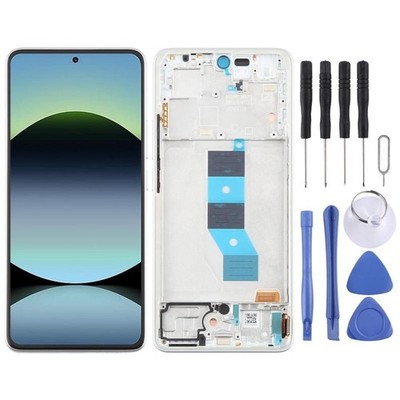 OEM Display LCD Screen Touch Digitizer Silver Frame For Xiaomi Redmi Note 14 4G