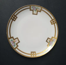 Vintage 1930s Haviland & Co Limoges Art Deco Floral Plate 6 1/8"c