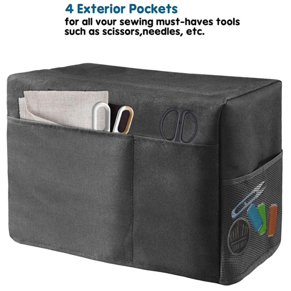 Waterproof Sewing Machine Cover with Large Side Pockets Fits For Most