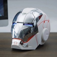 NEW AUTOKING Iron Man MK5 1:1 White Helmet Wearable Voice-control Deformed Mask