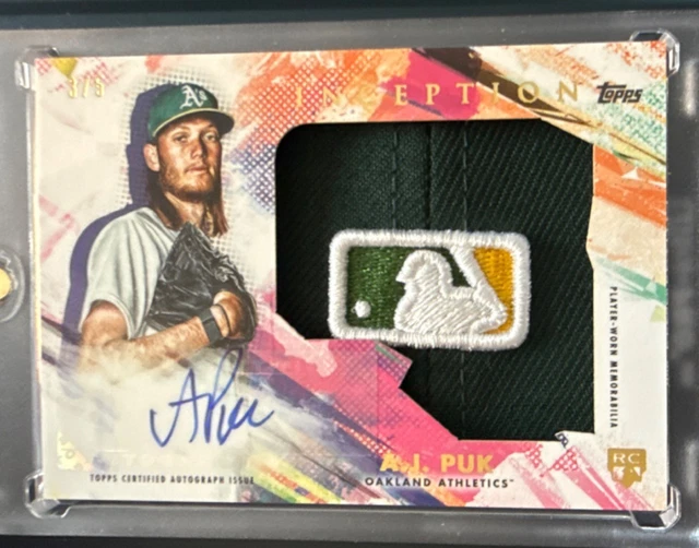 Topps Inception Rookie Autograph Jumbo Hat Patch A.J. Puk #IAH-AJP /5 Leichtathletik