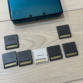 Nintendo 3DS Video Game Console w/Games - Aqua Blue CTR-001 (USA) - Tested Read