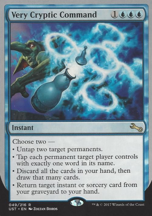 Very Cryptic Command (B) Untap two permanents) - Light Play MTG Unstable