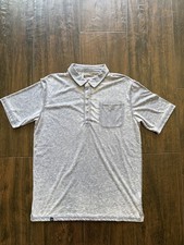 Johnnie-O Hangin Out Boys Polo Shirt Solid Malibu Grey/Blue Size 16 Ultra Soft