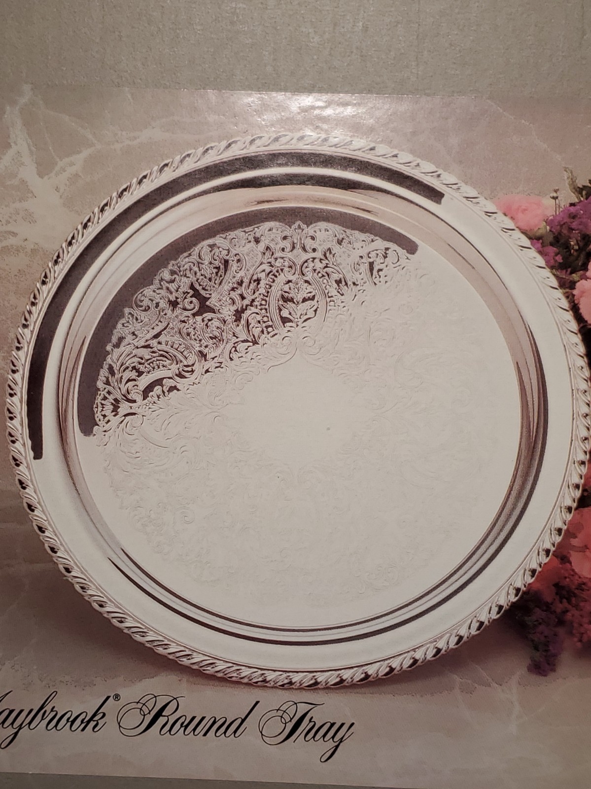 Vintage Oneida Maybrook Silverplate Round Serving Tray 12