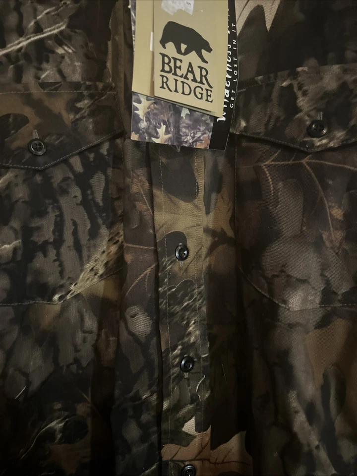 NEW Bear Ridge Shirt Mens XLarge Button Up Collar Camo Camouflage Hunting - Image 2 of 4