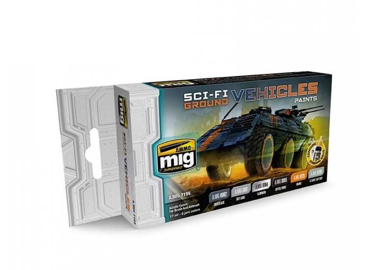 Ammo Mig A.Mig7155 17ml x6 - Sci-Fi Ground Vehicles Acrylic Paint Set