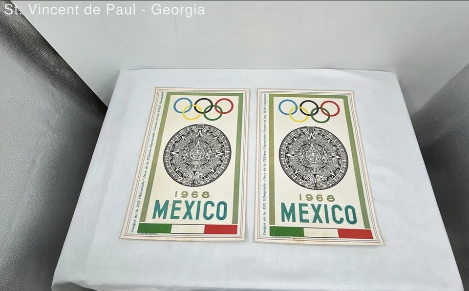 Lote de póster vintage de los Juegos Olímpicos Finlandia Ámsterdam Alemania México 17,5" X 11,5" Foto 2 de 4