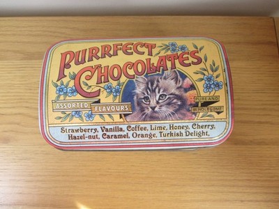 Vintage Purrfect Pralinen CJ.Crawford & Son Yorkshire Dose KAT Klappdeckel