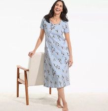 NWT Lands' End Women's Cotton Short Sleeve Midcalf Nightgown