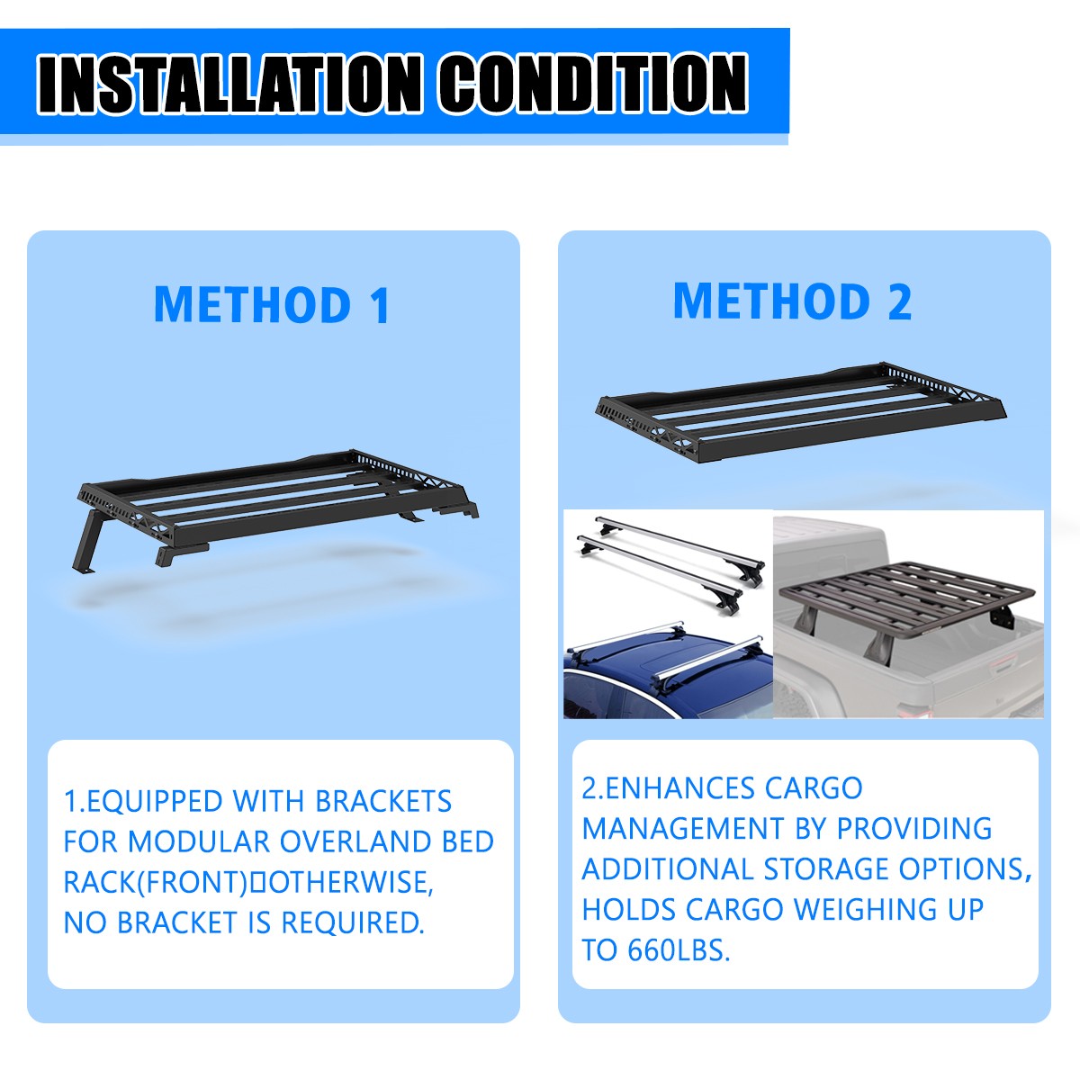 Rooftop Cargo Carrier Luggage Holder For Toyota/Ford/Chevy/Nissan/Jeep Roof Rack