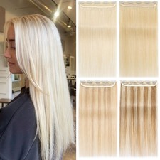 U Shape Russian 100 Remy Human Hair Extensions One Piece Clip In Half Full Head
