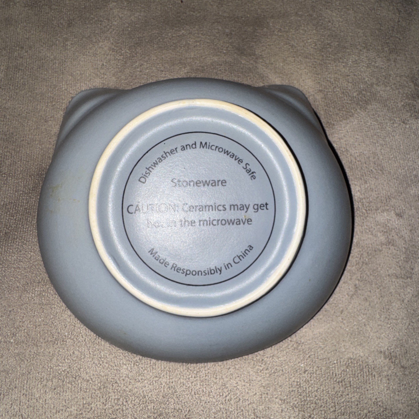 Cat Head Stoneware Bowl Gray 5 oz Dine In Cat Head Shaped Ceramic Food Bowl