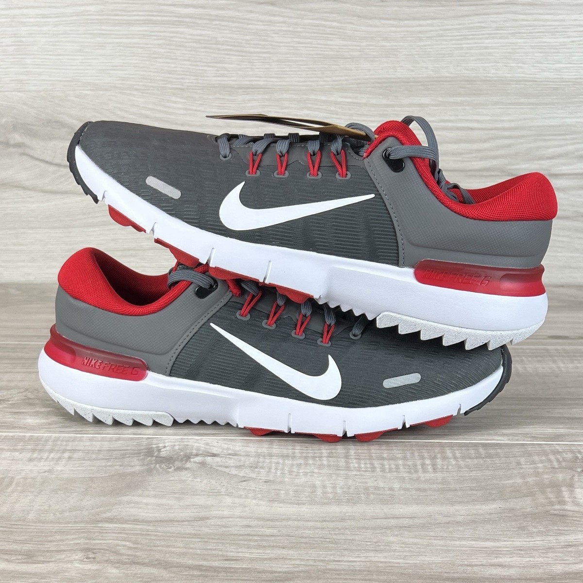 Nike Free G Golf NN Golf Cleats Grey-White-Univ Red Mens Size 11 FN0332-002 New Men main image 4