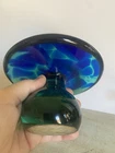 Vintage Blenko (?) Large Art Glass Mushroom Beautiful Blue and Green MCM Rare