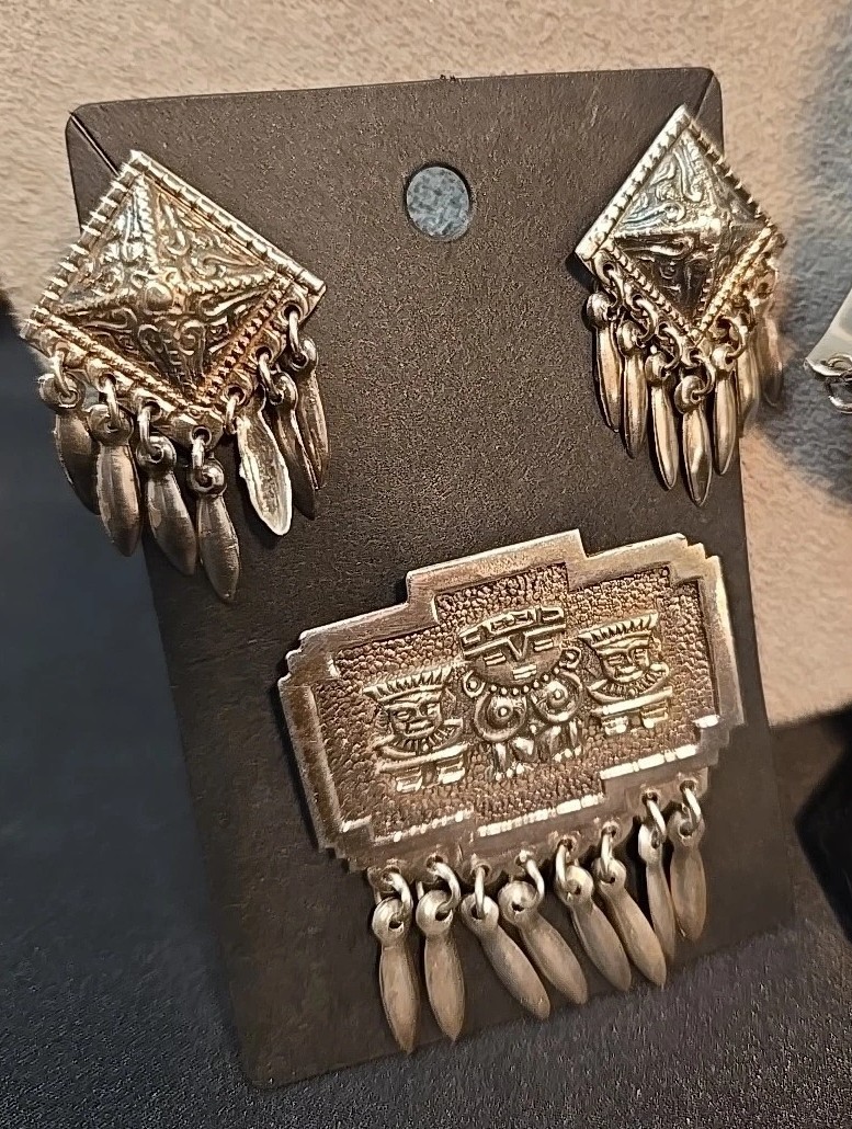 Stunning Aztec Pattern Sterling Silver *Bracelet … - image 2