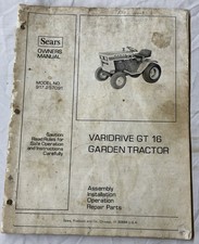 Sears Varidrive GT 16 Garden Tractor Owners Manual Assembly Model NO. 917.257091