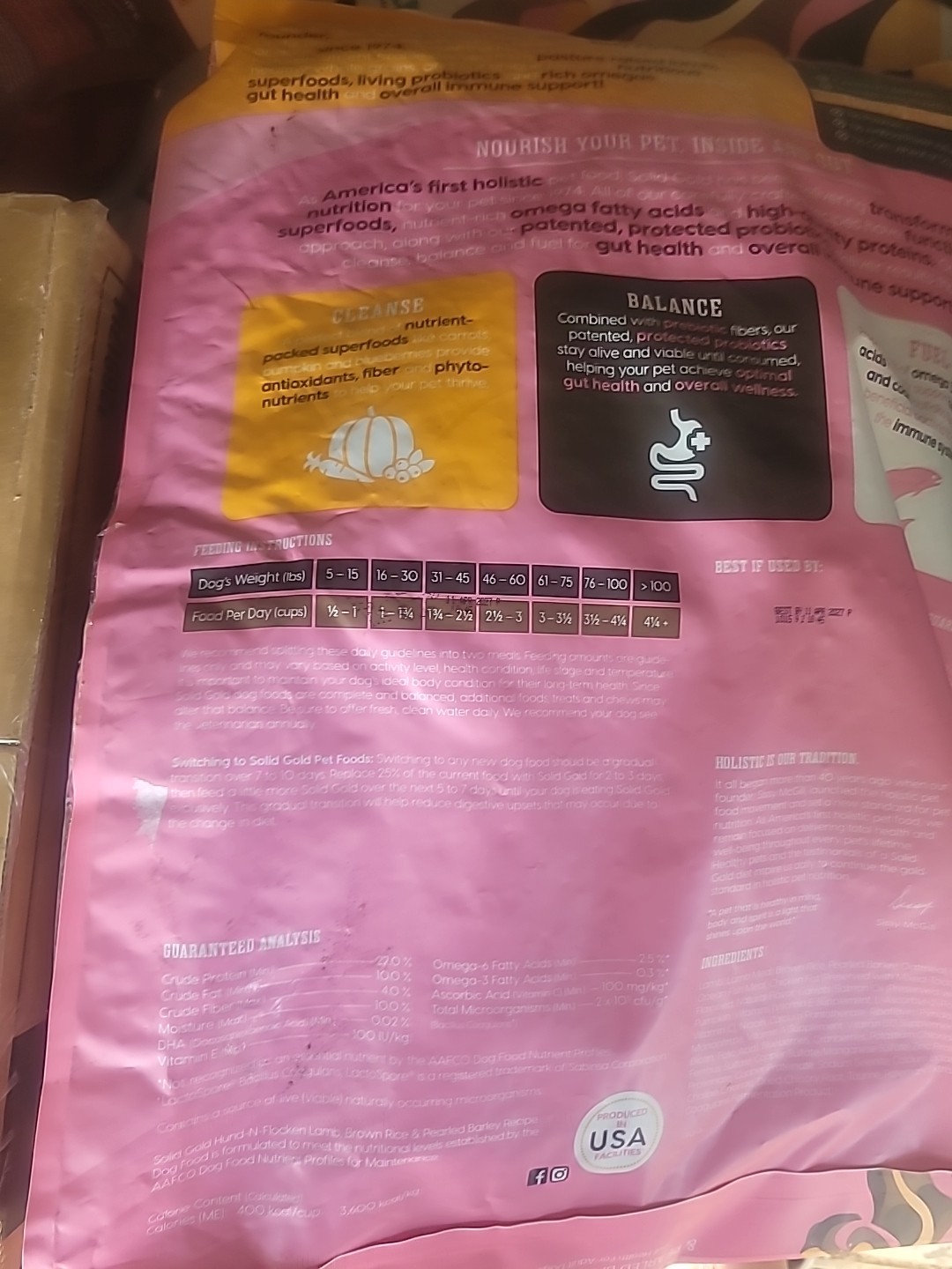 Solid Gold Hund N Flocken Dogfood Lamb 24 Lbs Ex 4 /27 Free Ship Sm Nick 