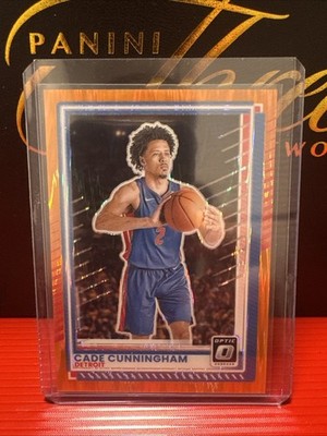 2025-26 Panini Donruss Optic #108 Cade Cunningham/199 Orange Shock Prizm Pistons