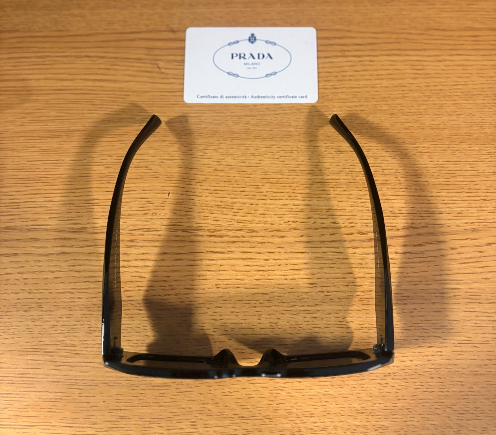 Prada PR 17WS Sunglasses Black Acetate Square Frame Authentic thumbnail 4