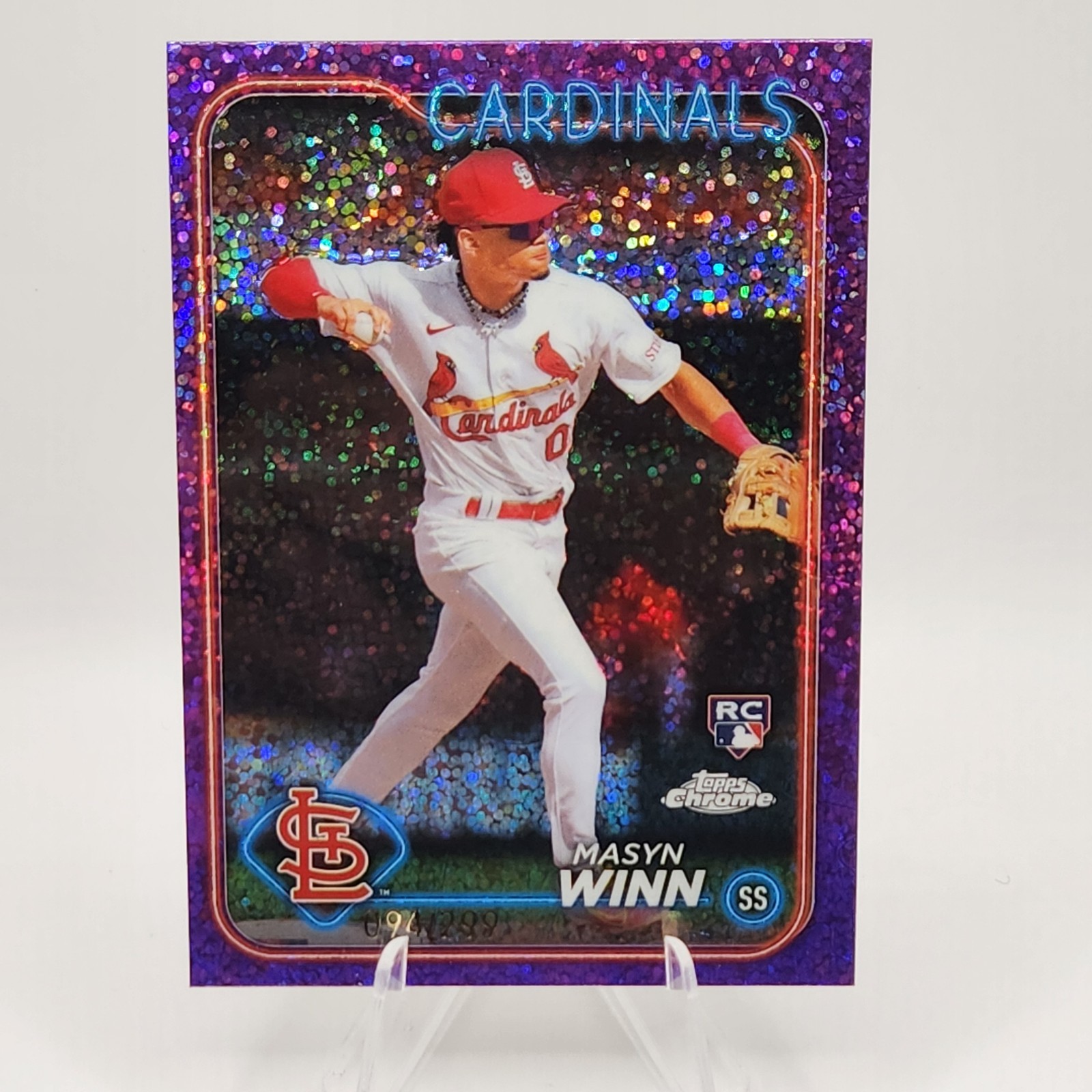2024 Topps Chrome Masyn Winn RC #189 Purple Speckle Refractor /299