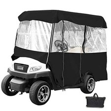 Golf Cart Enclosure, 4-Person Golf Cart Cover, 4-Sided Fairway Deluxe, Black