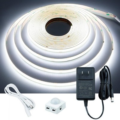 Motion COB Light Strip 16.4ft(5M) Cool White 6000K 3 Lighting Modes 3 Timing ...