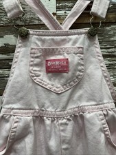 VTG OshKosh B  Gosh Light Pink Overall Cross-cross Shortalls Made USA Toddler 6x