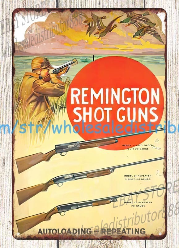 1931  Shot Guns duck hunting ammo firearm metal tin sign artwork plaque gunarms