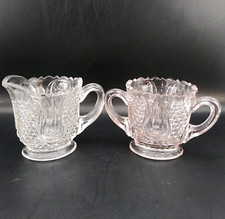 Child's Creamer  Sugar bowl WABASH Federal 1910 eapg Pattern Glass 4" X 2.5"