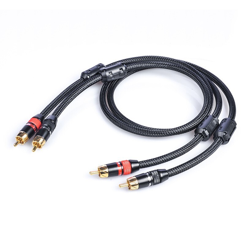 Shielded OFC HiFi RCA Cable Audio Signal Interconnect Cable & Gold Plated Plugs