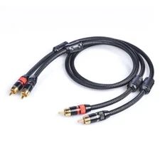 Shielded OFC HiFi RCA Cable Audio Signal Interconnect Cable & Gold Plated Plugs