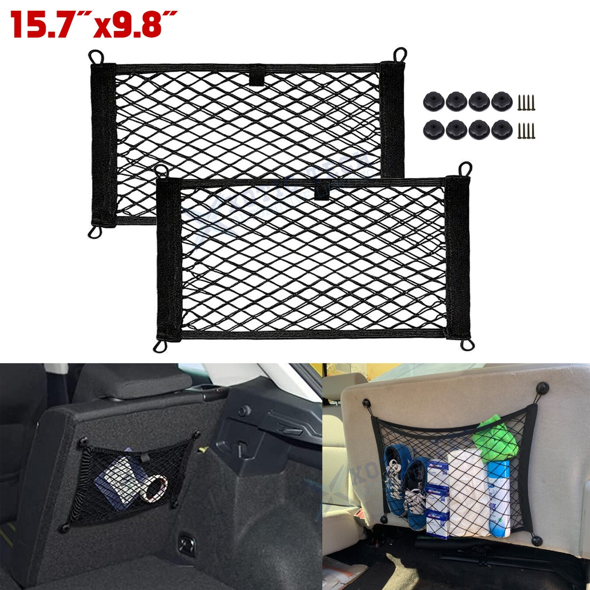 Auto Bagagenet – Verstelbaar – 60x40 Cm – Elastisch Nylon – Universeel Voor Kofferbak, SUV, Bestelwagen