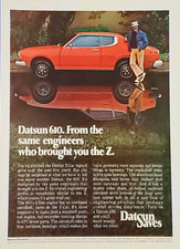 1975 Datsun 610 Sedan Original Print Ad 2 Liter Overhead Cam - Japanese Road Car 1975 Datsun 610 Sedan Original Print Ad 2 Liter Overhead Cam - Japanese Road Car