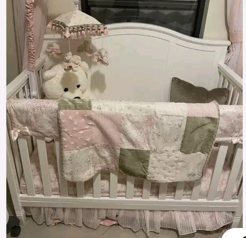 Glenna Jean Isabella Crib Skirt Pink & White Layers - Picture 4 of 4