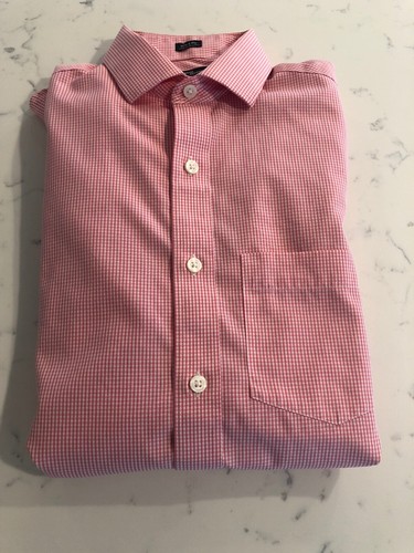Pink Gingham Button Down Dress Shirt 