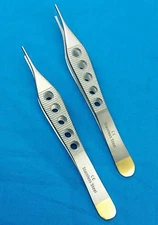 GOLD 2 ADSON FINE TISSUE PLASTIC SURGERY FORCEP 1X2T W/ FENESTRATED SURGICAL INS